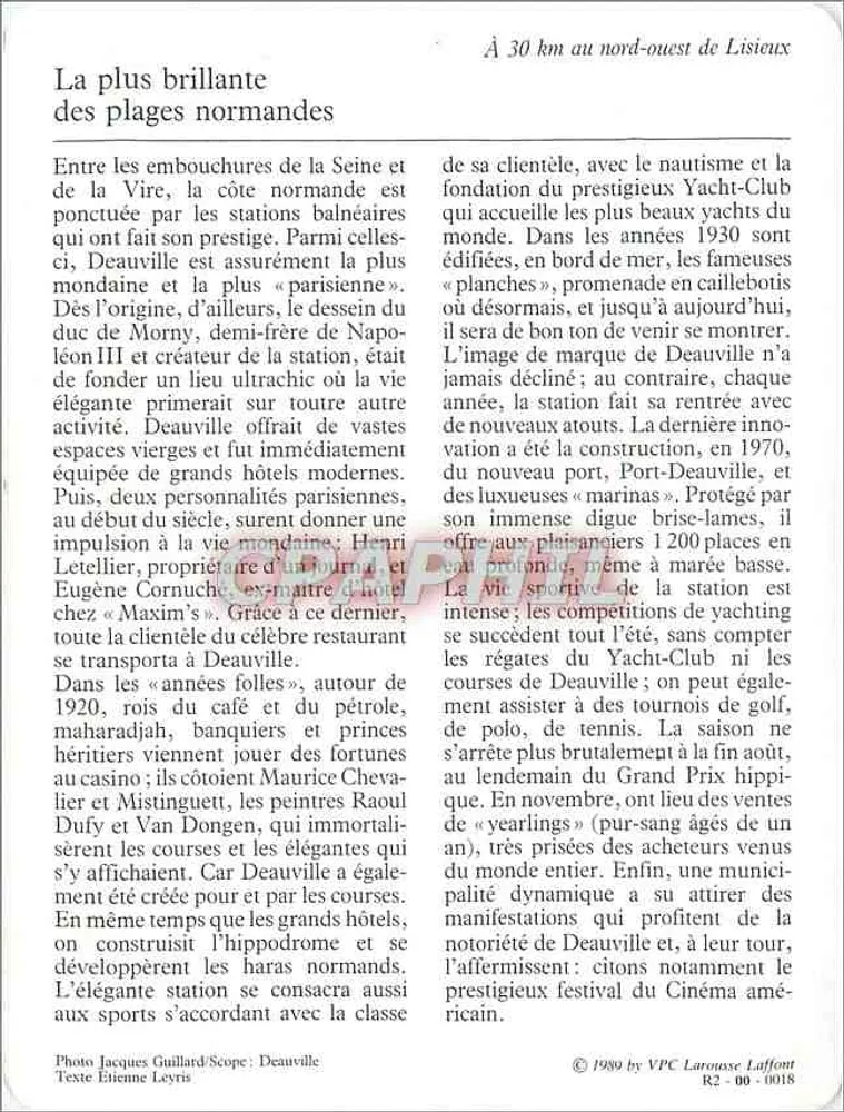 Deauville — La station et ses activités — VPC Larousse Laffont n°0018 - Verso