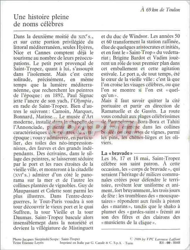 Saint-Tropez — Der alte Hafen und Strände — VAR - Rückseite