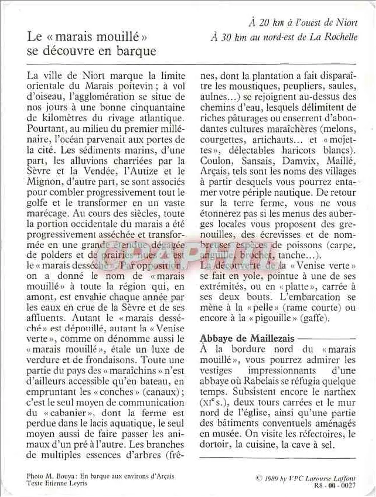 Der Marais Poitevin — Die « grüne Venedig » — Deux-Sèvres, 79 - Rückseite