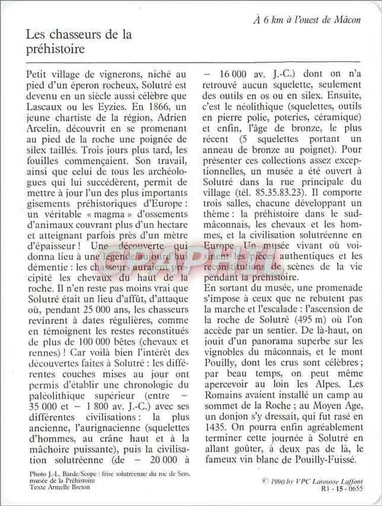 Solutré-Pouilly — Der Felsen und das archäologische Museum — 71 - Rückseite
