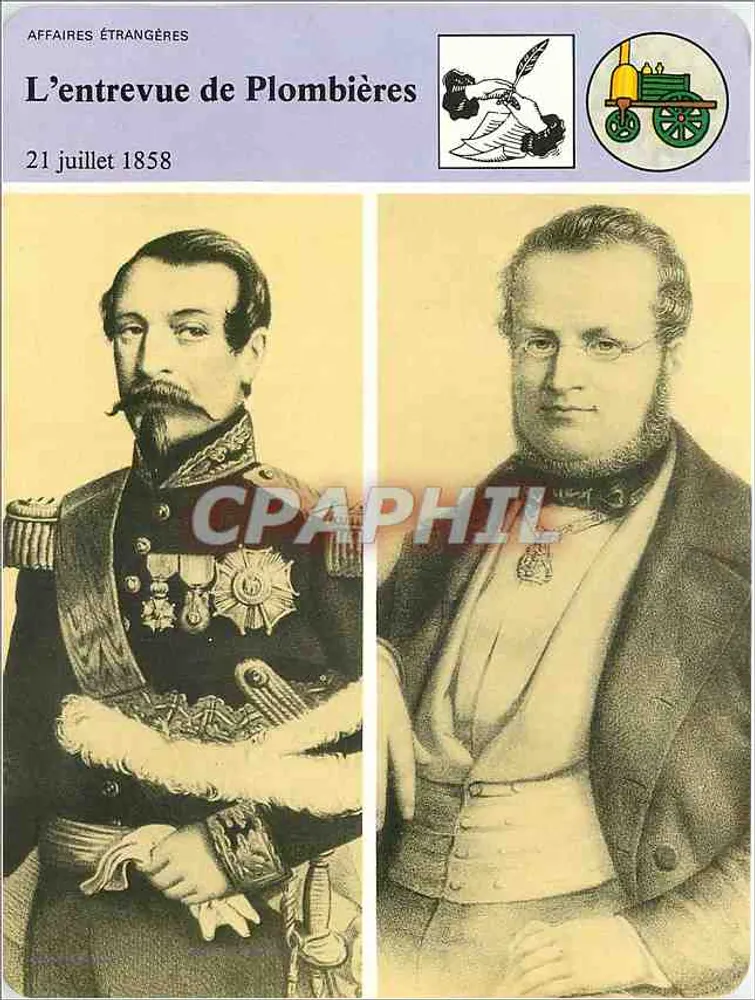 Das Plombières-Treffen — 21. Juli 1858 — Auswärtige Angelegenheiten - Vorderseite