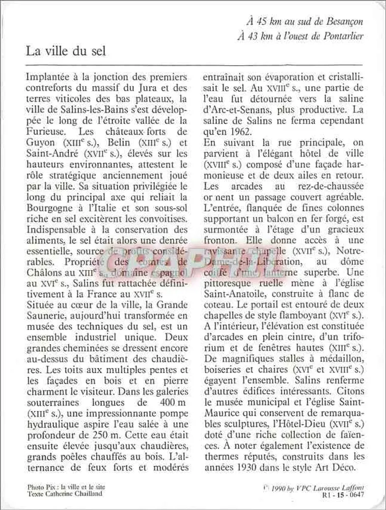 Salins-les-Bains — La Città — 39 JURA - Verso