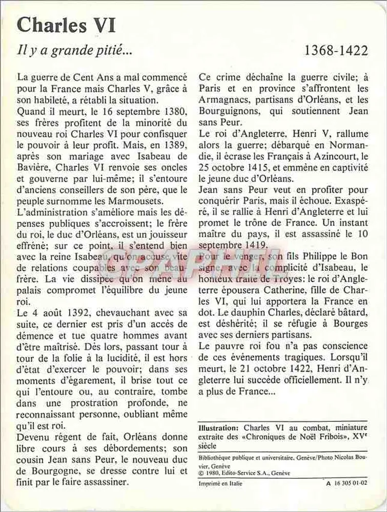 Carlo VI — 1368-1422 — GRAPHPHIL - Verso