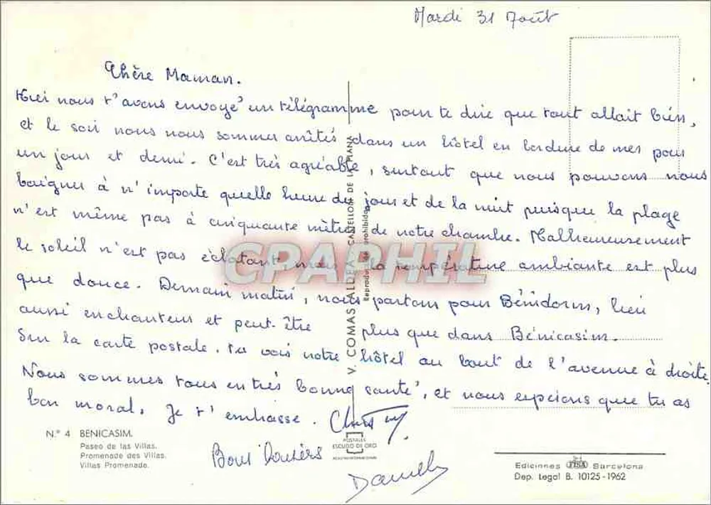 बेनिकासिम — विला के पैदल यात्रा — एडिशन्स वी. कोमास, श्रृंखला नंबर 4 - पीछे