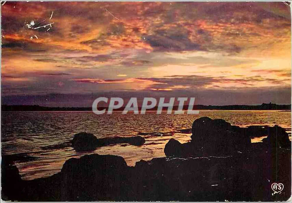 Pôr do sol na costa — A Bretanha Turística — editor Artaud, Nantes - Frente