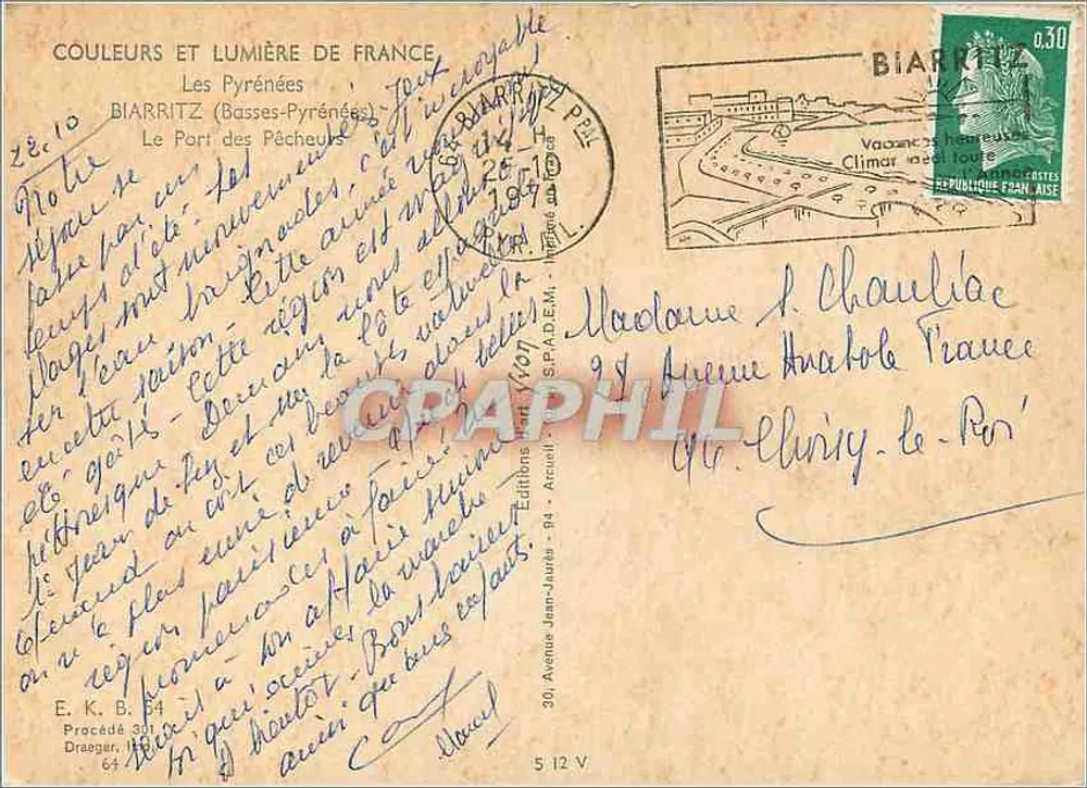 Le Port des Pêcheurs — Biarritz (Basses-Pyrénées) — Éditions Jean-Jaurès - Verso