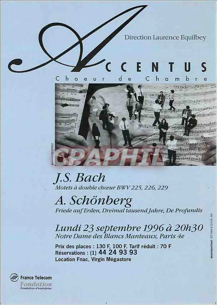 Konzert Accentus — J.S. Bach & A. Schönberg — Notre Dame des Blancs Manteaux, Paris - Vorderseite