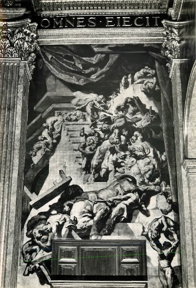 Kathedrale von Vich — Jesus verjagt die Händler aus dem Tempel — Gemälde von Sert - Vorderseite