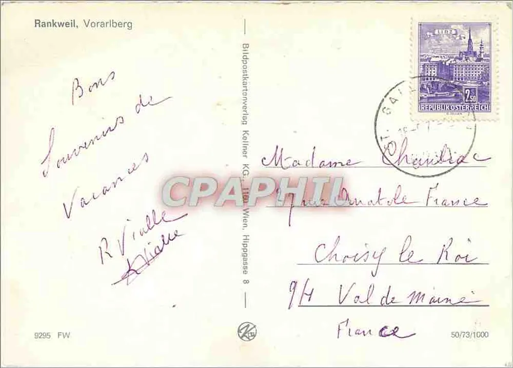 Rankweil, Vorarlberg — vista panorâmica sobre as montanhas — Bildpostkartenverlag Keller KG - Verso