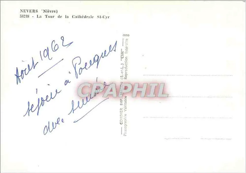 Neyers (Nièvre) — Ansicht der gotischen Turm der Kathedrale Saint-Cyr — Combiert Imp. (S.-L.L.) - Rückseite