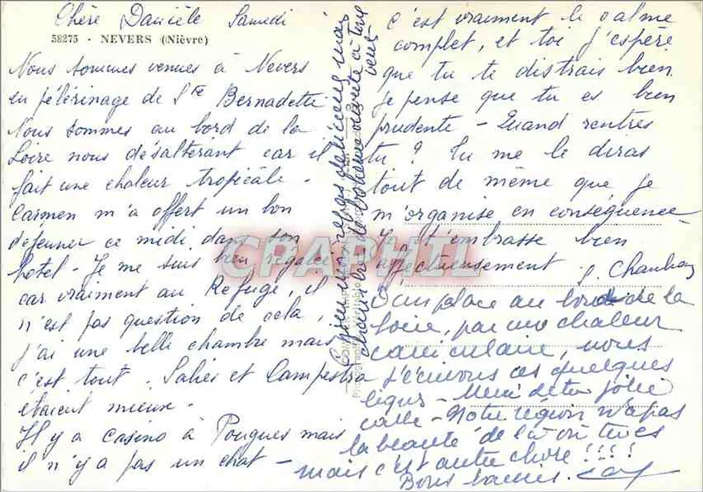 Nevers (Nièvre) — Lembrete - Verso