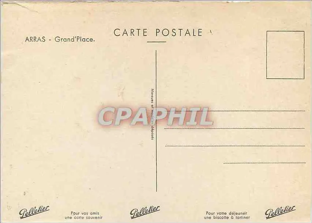 Arras - Grand'Place — vista panorâmica — editor Pelletier - Verso