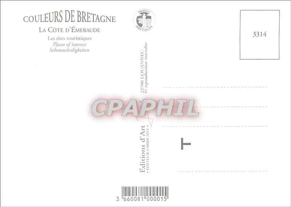 Côte d'Émeraude — Touristische Sehenswürdigkeiten — Kunstausgabe - Rückseite
