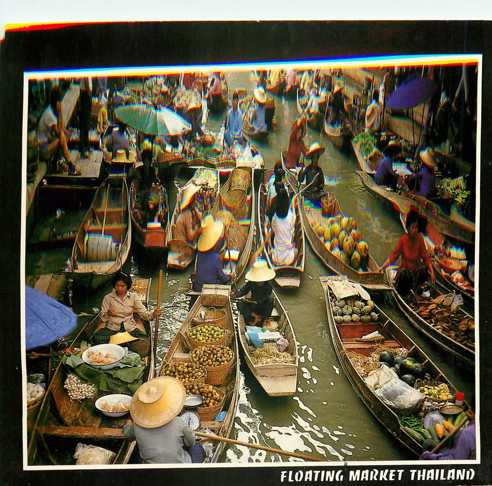 Mercado flutuante - Damnumersaduok, Tailândia — O Mercado Flutuante de Damnumersaduok em Rajchāburi, Tailândia — editor PHORNTHIP PHATANA LTD, n° C158 - Frente