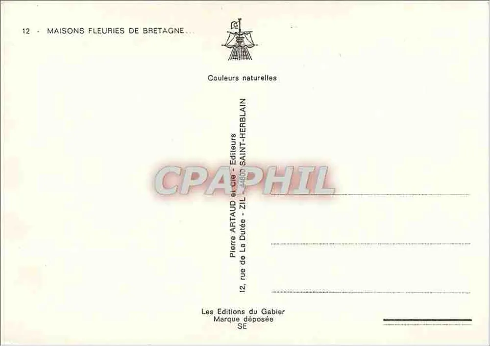 Briouze - La Chouannière — Hotel de charme — Edições Artaud et Cie - Verso