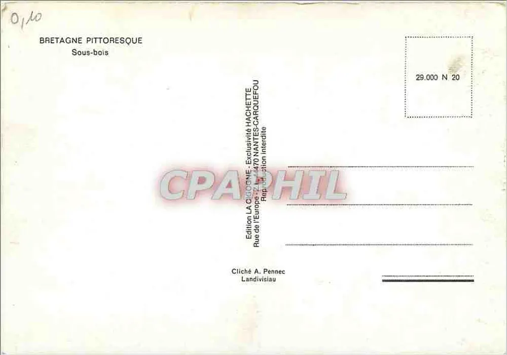 Floresta da Bretanha pitoresca — Subfloresta — Edição A Cegonha, Nantes - Verso