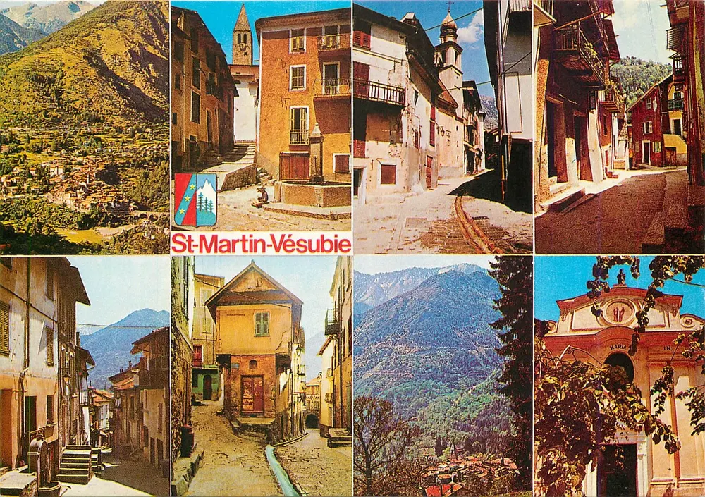 St-Martin-Vésubie — Panoramablick und Gassen — Verlag Graphi'phil, Nr. DW 105 - Vorderseite