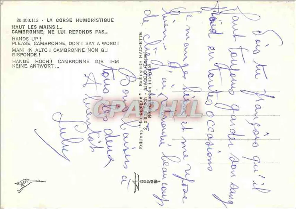 Cambronne, não lhe responda — Ed. Rochiccioli — série 20.000.113 - Verso
