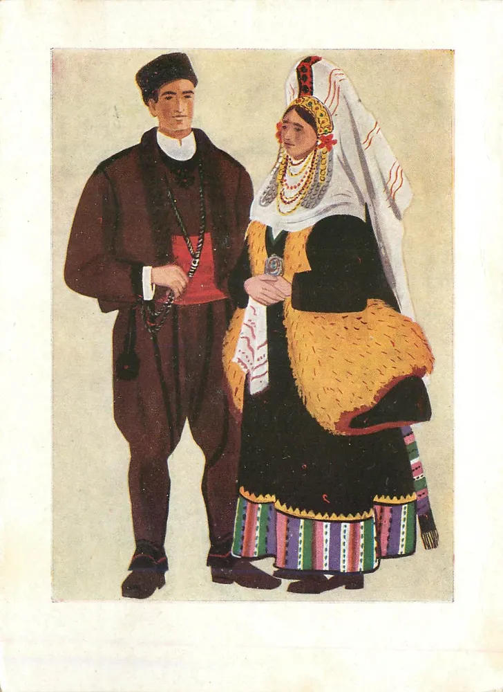 Traje da região de Gabrovo — Costume de camponês da região de Gabrovo — Editor: B-1108 - Frente