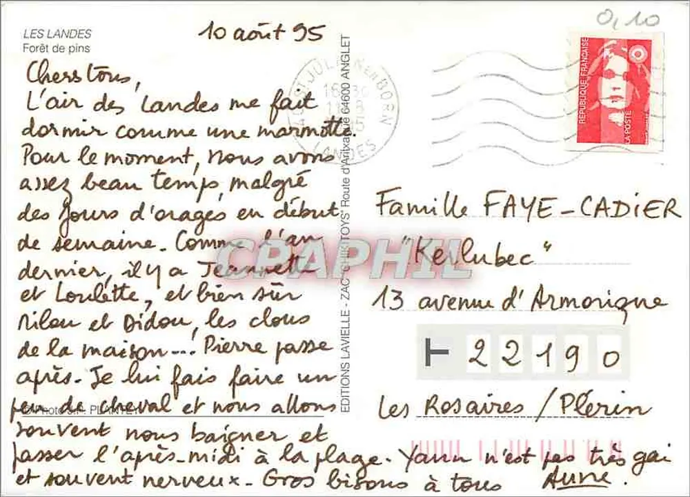 Floresta de pinheiros — Les Landes — Éditions Laville - Verso