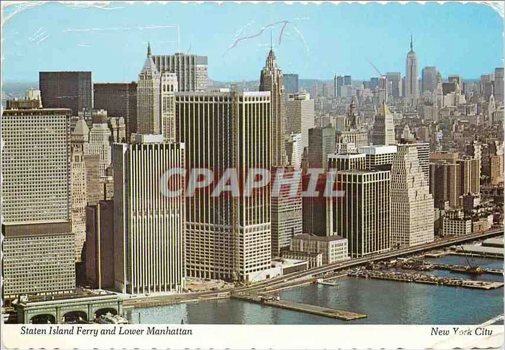 Staten Island Ferry and Lower Manhattan — New York City — DEXTER PRESS n° 92998-C - Recto