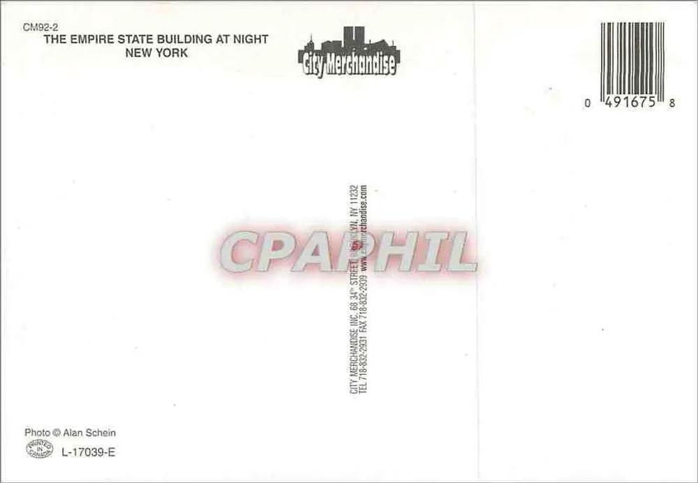 Empire State Building — noite — City Merchandise CM92-2 - Verso