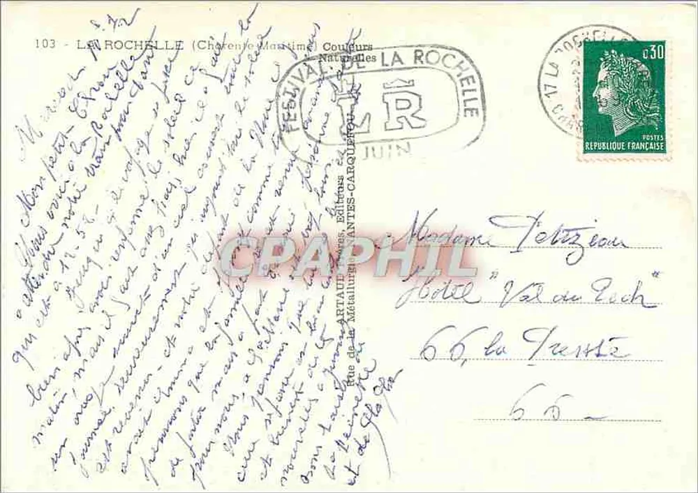La Rochelle — Hauptstadt des Aunis — unbekannter Verlag, Nr. 103 - Rückseite