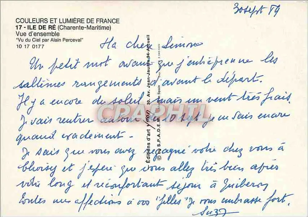 Île de Ré — Vue d'ensemble — Éditions d'art Jean-Jean-34-Arquell - Verso