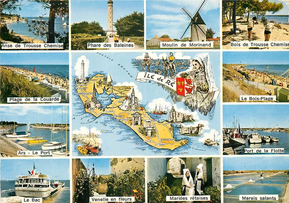 Île de Ré — Panoramakarte mit 12 Vignetten — Verleger ARTAUD, Nantes - Vorderseite