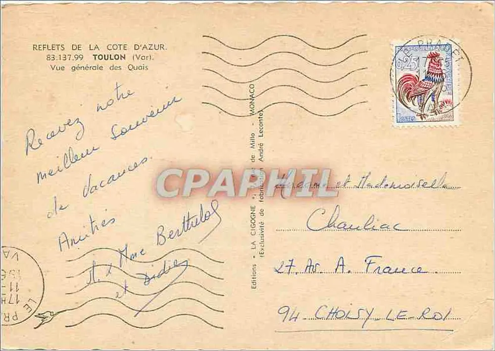 Reflektionen der Côte d'Azur — Allgemeiner Blick auf die Kai — Toulon — Éditions La Cigogne - Rückseite