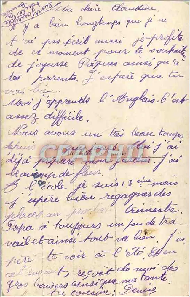 एक युवा लड़की फूल लिए — खुश ईस्टर — RAT MOGER संख्या 19048 - पीछे