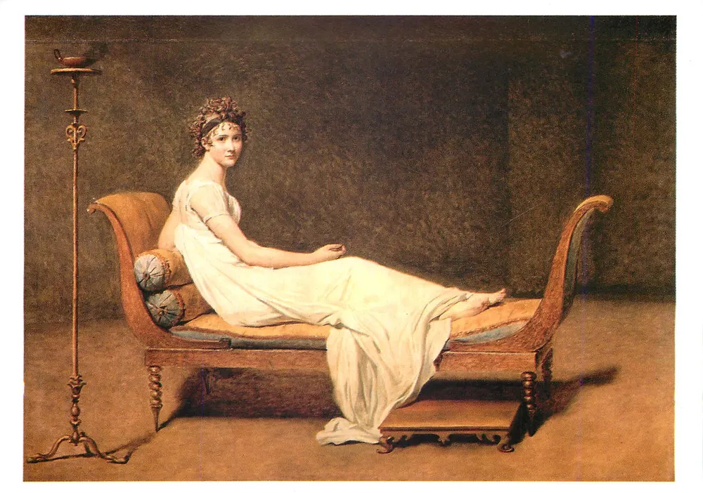 Retrato de Juliette Récamier — 1800 — Louvre Departamento de Pinturas - Frente