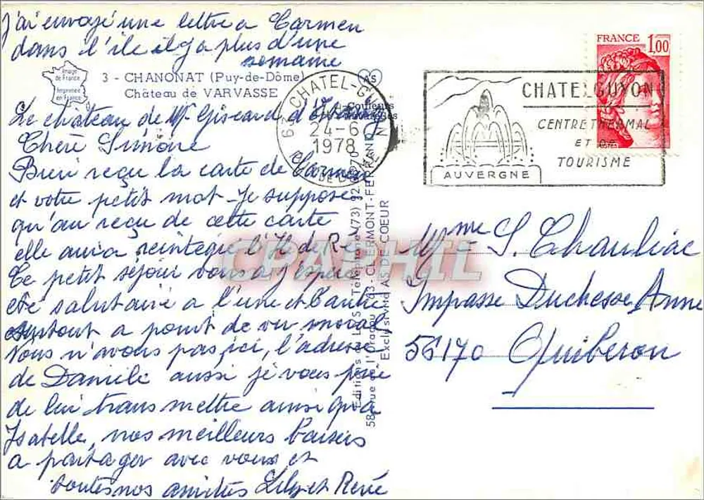 Kasteel van Varvasse — Puy-de-Dôme — uitgever RS - Achterkant