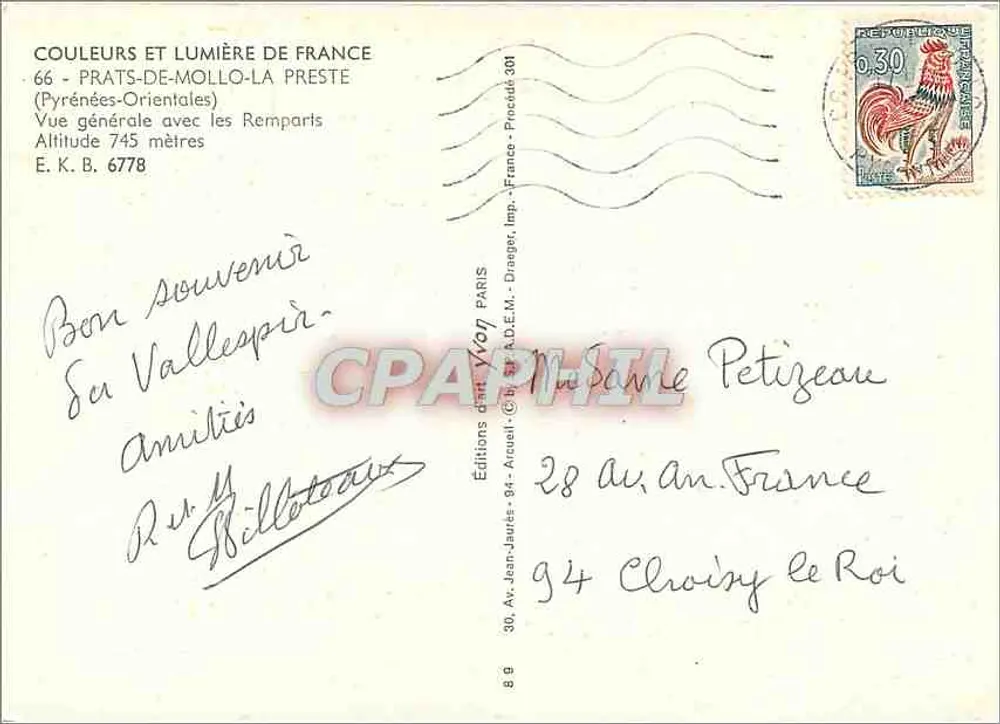 Prats-de-Mollo-la-Preste — Allgemeiner Blick mit den Mauern — Éditions de V. Von Paris - Rückseite