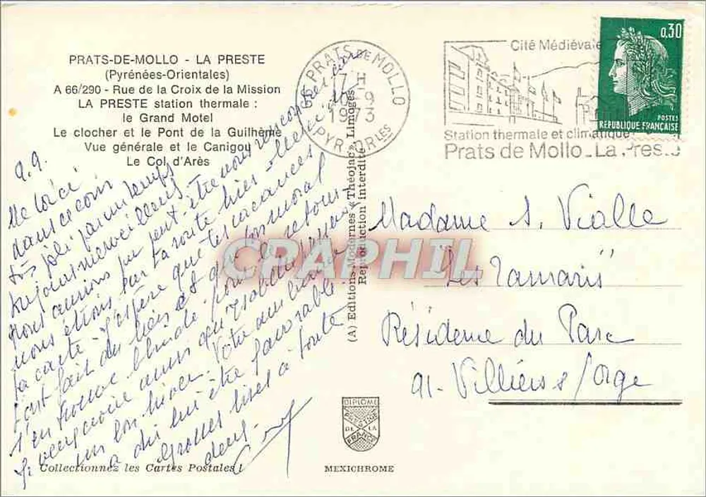Prats-de-Mollo-la-Preste — Panoramablick und Denkmäler — Verlag Mexichrome, Seriennummer nicht sichtbar - Rückseite
