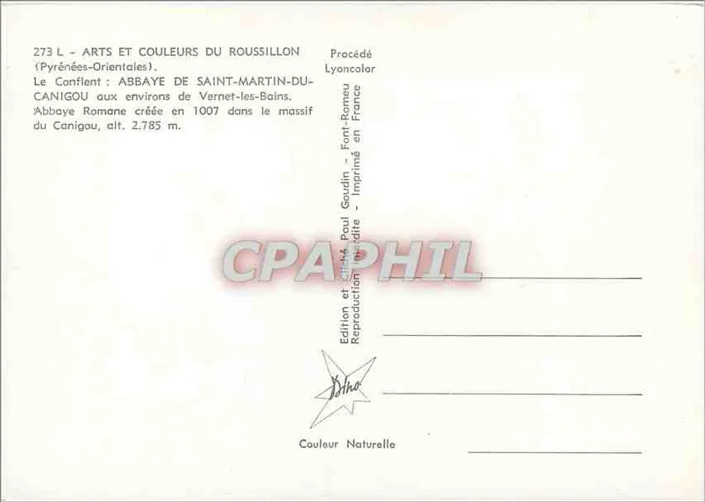 Abtei Canigou — Pyrénées-Orientales — Edition Paul Gaudin - Rückseite