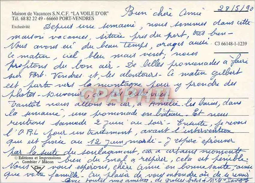 ला वॉइल ड'ओर — होटल और रेस्तरां — कॉम्बियर प्रकाशन - पीछे