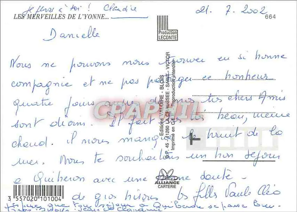Die Tal der Armançon — Tanlay, Migennes, Briennon, St-Florentin, Tonnerre, Ancy-le-Franc — Vatoue Editions - Rückseite