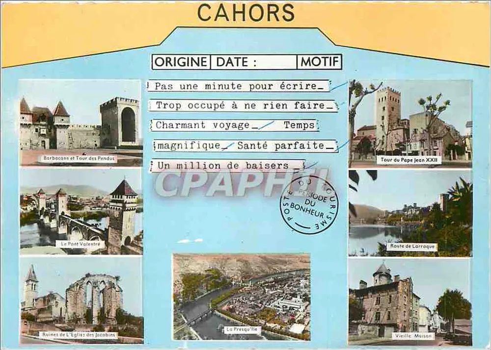 Cahors — Ruínas da Igreja dos Jacobinos, Ponte Valentré, Torre do Papa João XXII — Edições Gaby - Frente
