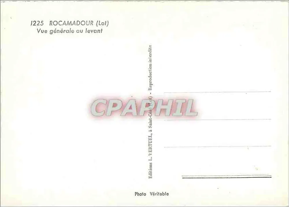 Rocamadour (Lot) — Algemene uitzicht naar het oosten — Edities L. Ventuel, te Saint-Géat (Lot) - Achterkant