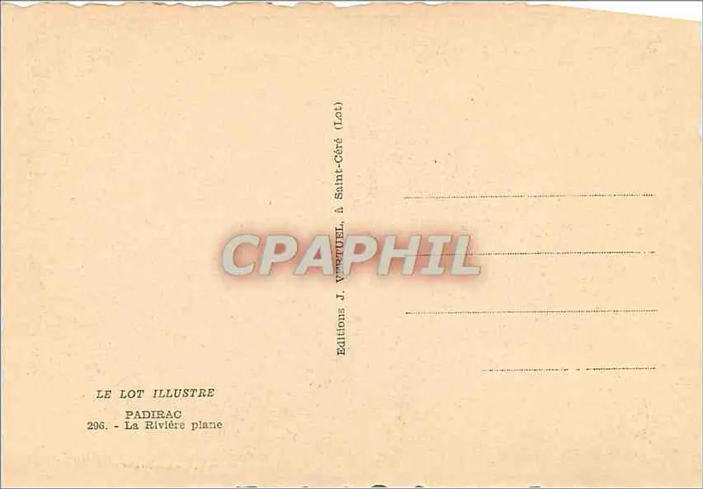 A Ribeira Planície — Padirac — Edições J. VAPRUEL (Lot) - Verso
