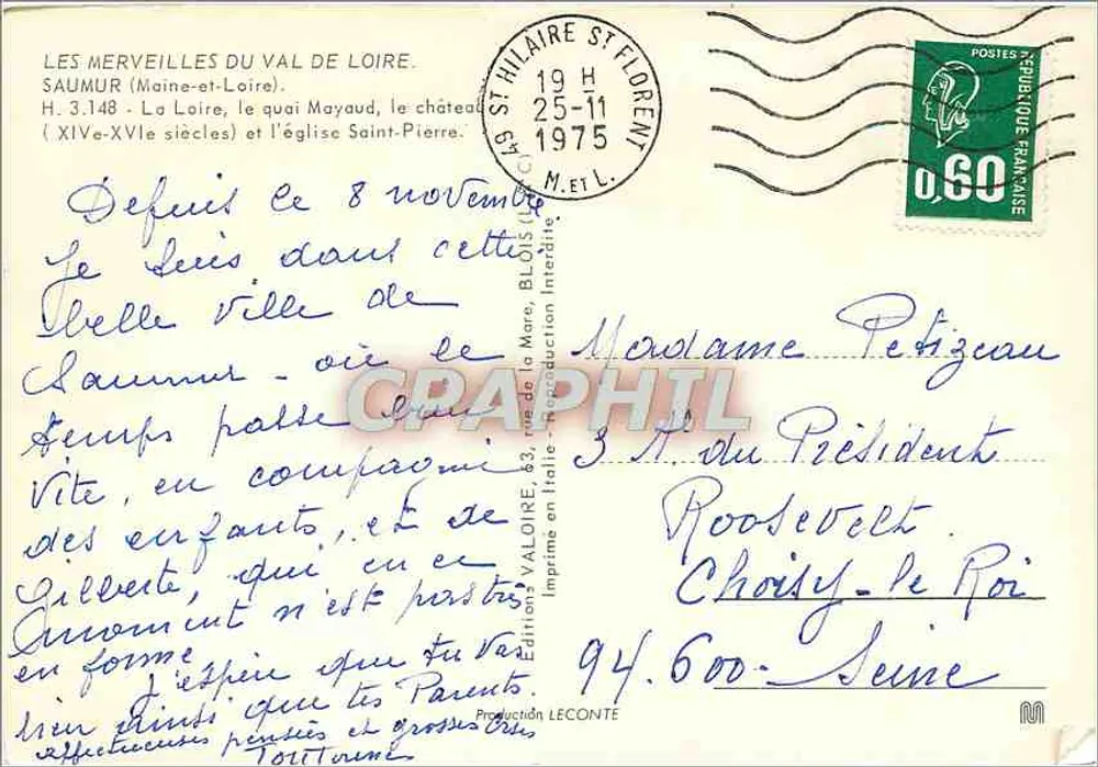 Saumur — Schloss der Loire und Kirche Saint-Pierre — Editions Valoire - Rückseite