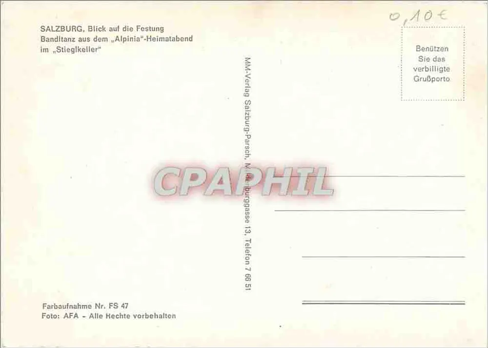 Salzburgo — Dança das bandas no « Alpinia »-Heimatabend — M.M. Verlag Salzburg - Verso
