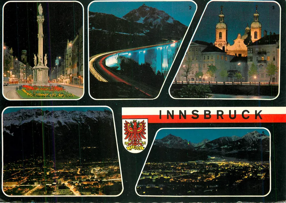 Innsbruck — Nachtsicht — Tiroler Kunstverlag, Chitzell - Vorderseite