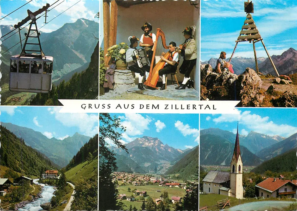 Zillertal — Saudação do Zillertal — editor WUDP-Druck, n° F 2095 - Frente