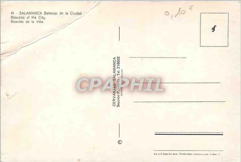 Salamanca — Schöne Orte der Stadt — Cervantes-Salamanca, n° 41 - Rückseite