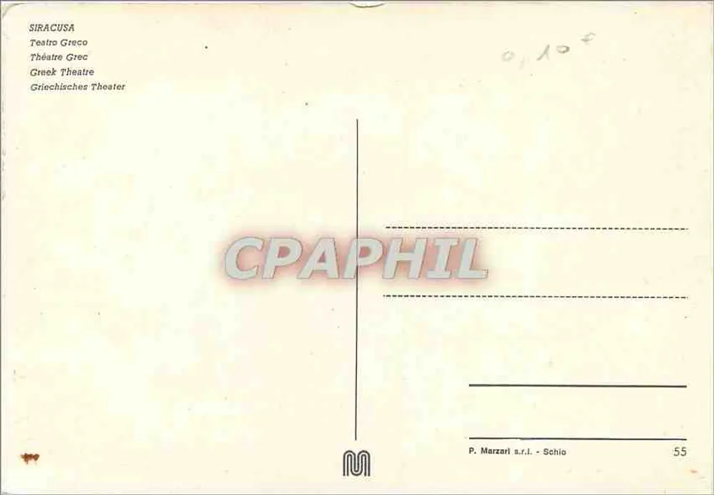 सिराक्यूसा — ग्रीक थिएटर — P. Marzeri s.r.l. - Schio, संख्या 55 - पीछे