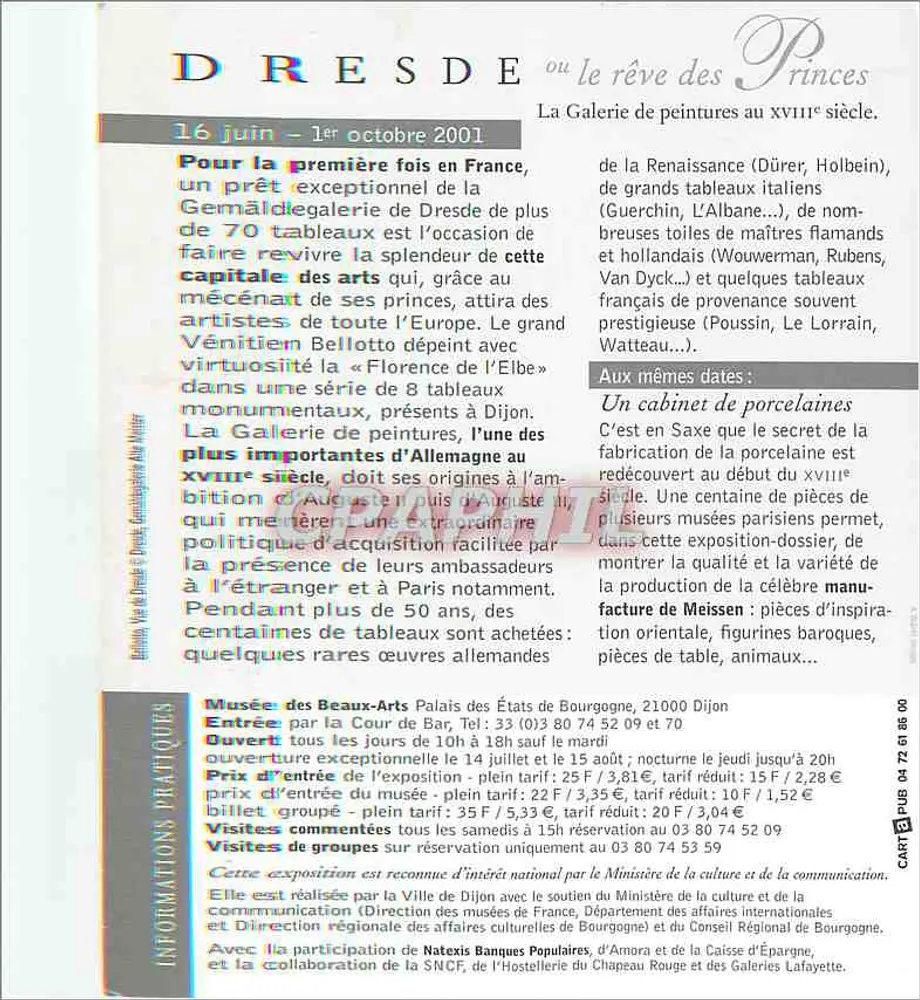 Dresden oder der Traum der Prinzen — Die Gemäldesammlung des 18. Jahrhunderts — Museum des Musées des Beaux-Arts Dijon - Rückseite