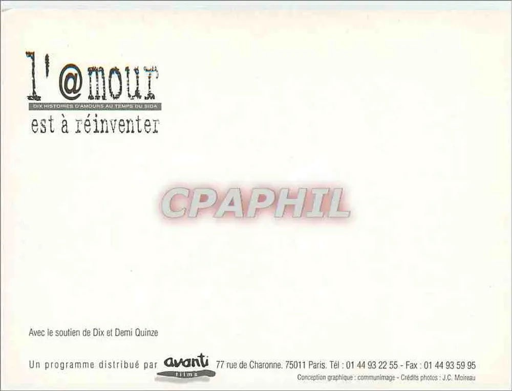 L'@mou@r — Dez histórias de amor no tempo do Sida — avanti films - Verso