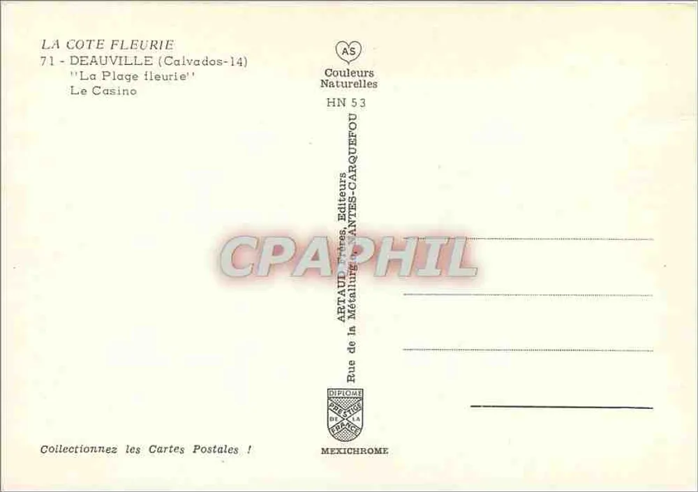 Das Casino — Die Blütenküste — Verlag Aptaud - Rückseite